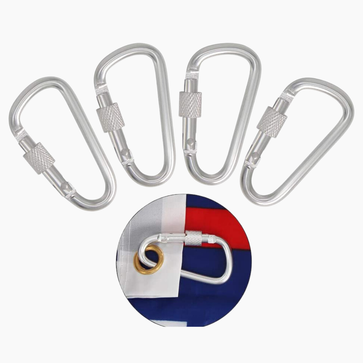 Flag Snap Rings Premium Aluminum Flags Snaps Hook Set – Victory Flagpoles