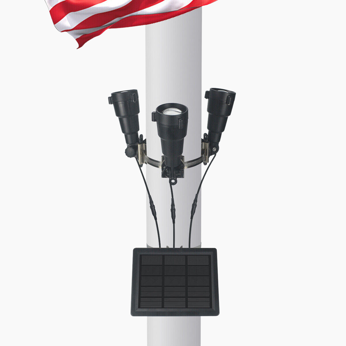 Solar Three Head Flagpole Spotlight